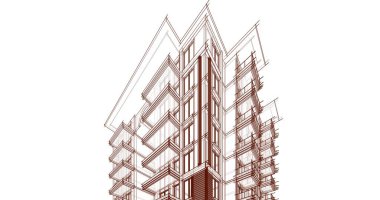 soyut mimari duvar kağıdı tasarımı, dijital konsept arkaplan