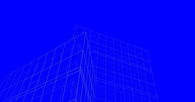 Mimari sanat konseptinde soyut çizgiler, minimum geometrik şekiller. 