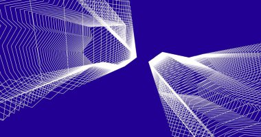 Mimari sanat konseptinde soyut çizgiler, minimum geometrik şekiller. 