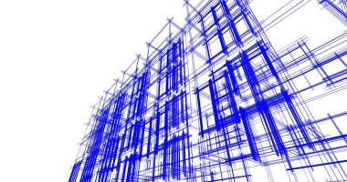 Mimari sanat konseptinde soyut çizgiler, minimum geometrik şekiller. 