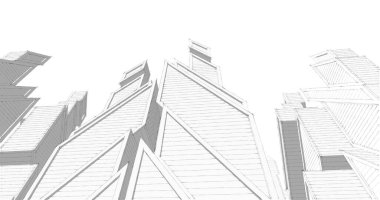 Mimari sanat konseptinde soyut çizgiler, minimum geometrik şekiller. 