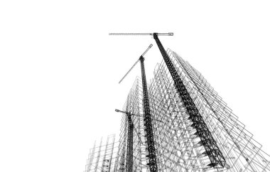 Mimari sanat konseptinde soyut çizgiler, minimum geometrik şekiller. 