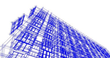 Mimari sanat konseptinde soyut çizgiler, minimum geometrik şekiller. 