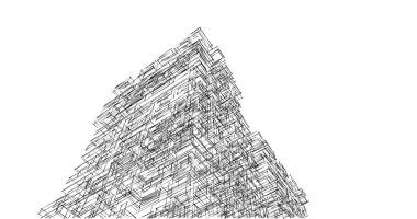 Mimari sanat konseptinde soyut çizgiler, minimum geometrik şekiller. 