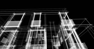 soyut mimari duvar kağıdı tasarımı, dijital konsept arkaplan