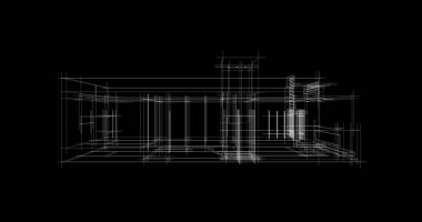 Mimari sanat konseptinde soyut çizgiler, minimum geometrik şekiller. 