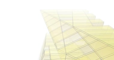 Mimari sanat konseptinde soyut çizgiler, minimum geometrik şekiller. 