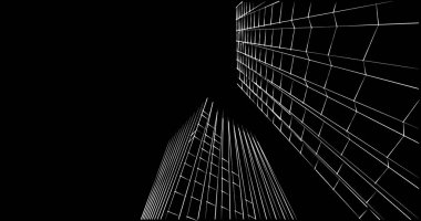 soyut mimari duvar kağıdı tasarımı, dijital konsept arkaplan