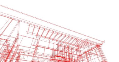 Mimari sanat konseptinde soyut çizgiler, minimum geometrik şekiller. 