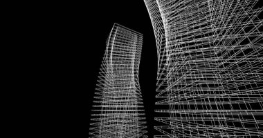 soyut mimari duvar kağıdı tasarımı, dijital konsept arkaplan