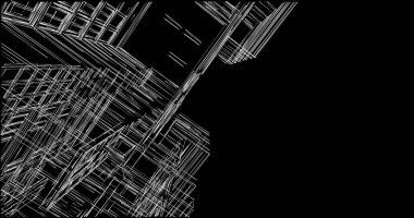 Mimari sanat konseptinde soyut çizgiler, minimum geometrik şekiller. 