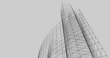 Mimari sanat konseptinde soyut çizgiler, minimum geometrik şekiller. 