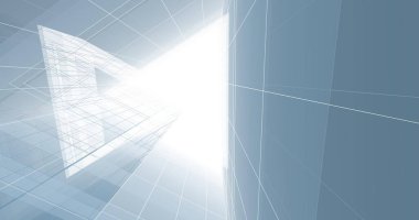 Arkaplanda mimari bina 3d illüstrasyon