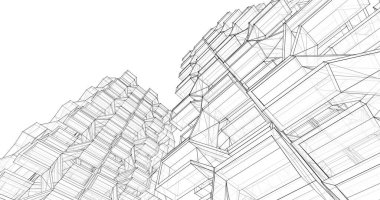 soyut mimari duvar kağıdı tasarımı, dijital konsept arkaplan