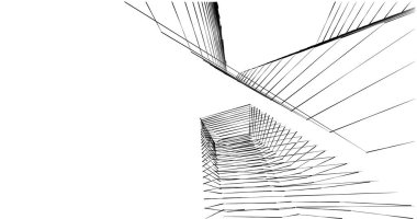 Mimari sanat konseptinde soyut çizgiler, minimum geometrik şekiller. 