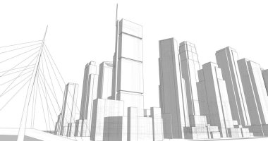 soyut mimari duvar kağıdı tasarımı, dijital konsept arkaplan