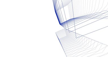 Mimari sanat konseptinde soyut çizgiler, minimum geometrik şekiller. 