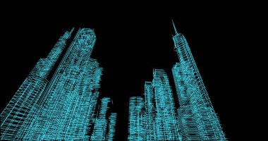 soyut mimari duvar kağıdı tasarımı, dijital konsept arkaplan