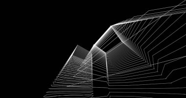 Mimari sanat konseptinde soyut çizgiler, minimum geometrik şekiller. 