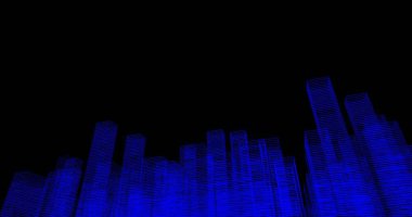 Arkaplanda mimari bina 3d illüstrasyon