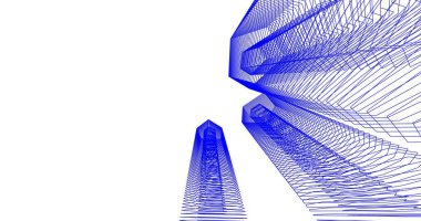 3d mimari duvar kağıdı tasarımı, dijital bina çizimi 