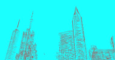 Mimari sanat konseptinde soyut çizgiler, minimum geometrik şekiller. 