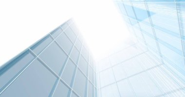 Arkaplanda mimari bina 3d illüstrasyon