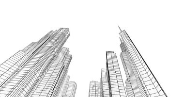 soyut mimari duvar kağıdı tasarımı, dijital konsept arkaplan