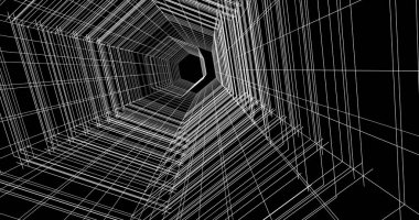 Mimari sanat konseptinde soyut çizgiler, minimum geometrik şekiller. 