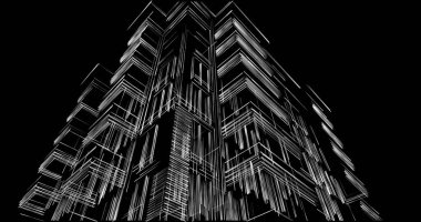 soyut mimari duvar kağıdı tasarımı, dijital konsept arkaplan