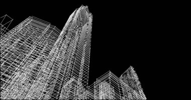 Mimari sanat konseptinde soyut çizgiler, minimum geometrik şekiller. 