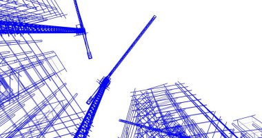 soyut mimari duvar kağıdı tasarımı, dijital konsept arkaplan