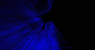 Arkaplanda mimari bina 3d illüstrasyon