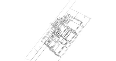 Mimari sanat konseptinde soyut çizgiler, minimum geometrik şekiller. 