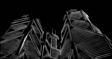 minimal geometrik şekiller, mimari çizgiler