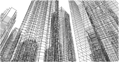 soyut mimari duvar kağıdı tasarımı, dijital konsept arkaplan