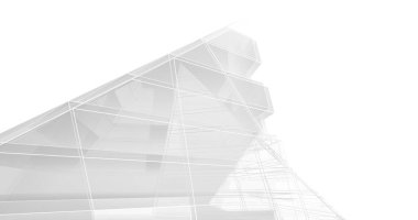 Mimari sanat konseptinde soyut çizgiler, minimum geometrik şekiller. 