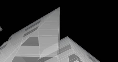 Mimari sanat konseptinde soyut çizgiler, minimum geometrik şekiller. 