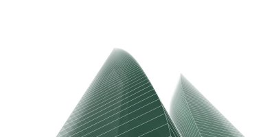 Arkaplanda mimari bina 3d illüstrasyon