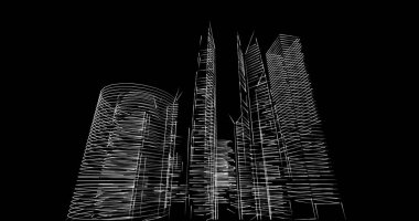 soyut mimari duvar kağıdı tasarımı, dijital konsept arkaplan