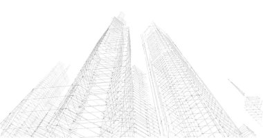 soyut mimari duvar kağıdı tasarımı, dijital konsept arkaplan