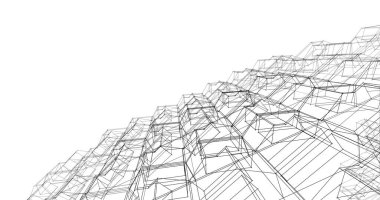 Mimari sanat konseptinde soyut çizgiler, minimum geometrik şekiller. 