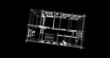 Arkaplanda mimari bina 3d illüstrasyon