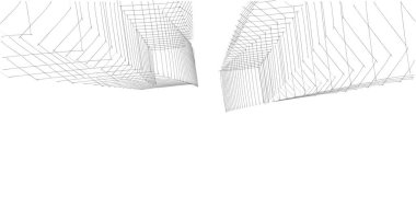 Mimari sanat konseptinde soyut çizgiler, minimum geometrik şekiller. 