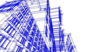 Mimari sanat konseptinde soyut çizgiler, minimum geometrik şekiller. 