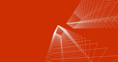 Mimari sanat konseptinde soyut çizgiler, minimum geometrik şekiller. 