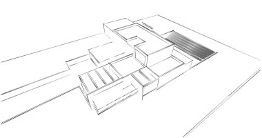 soyut mimari duvar kağıdı tasarımı, dijital konsept arkaplan