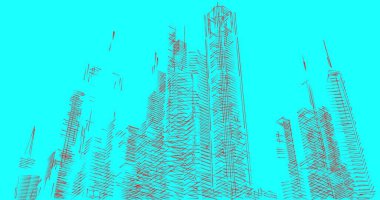 Mimari sanat konseptinde soyut çizgiler, minimum geometrik şekiller. 