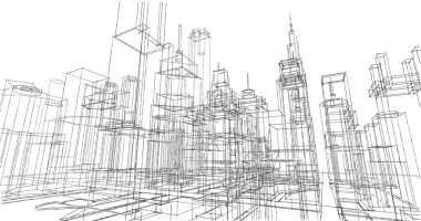 soyut mimari duvar kağıdı tasarımı, dijital konsept arkaplan