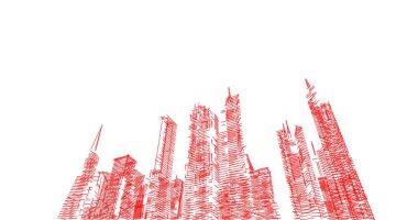 soyut mimari duvar kağıdı tasarımı, dijital konsept arkaplan